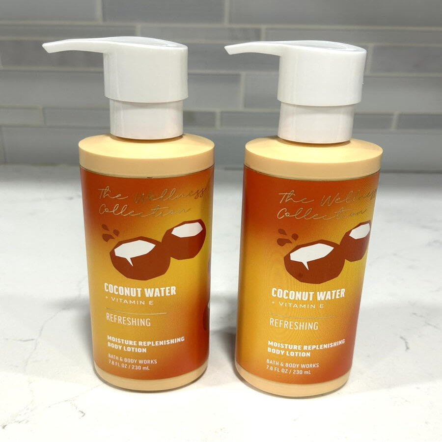 2 Moisture Replenishing Lotion Wellness Collection PUMP 7.8 FL OZ Coconut Water Moisture Replenishing Bath Body Lotion