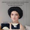 100% Mulberry Silk Bonnet for Sleeping Women Long Hair -Double Layer Sleep Cap -Silk Sleep Bonnet with Elastic Stay On Head (Black, Large) view 4