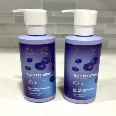 2 Moisture Replenishing Lotion Wellness Collection PUMP 7.8 FL OZ BLUEBERRY EXTRACT GLOWING BODY LOTION