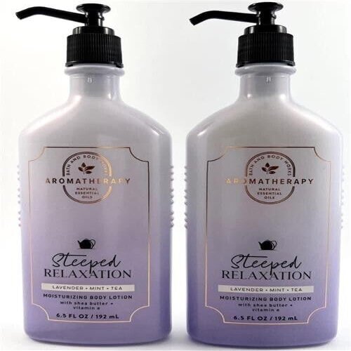 2 Aromatherapy LAVENDER MINT TEA Steeped RELAXATION bath body Lotion