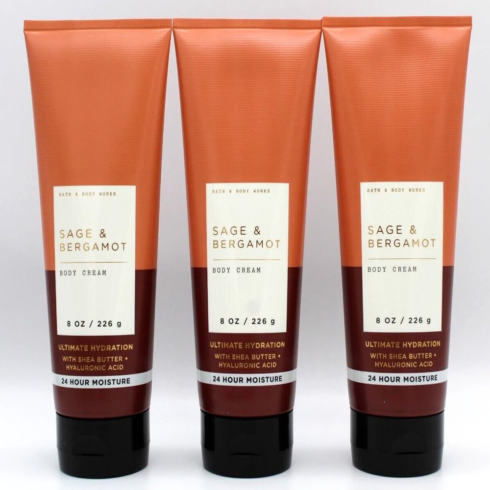 3 SAGE & BERGAMOT ULTIMATE HYDRATION BATH BODY CREAM FOR MEN