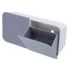 Makeup Organizer, Large Opening Makeup Box, Flip Cover Wall Mounted Cotton Pad Storage Box, Removable Washable Pad Holder with Buckle for Bathroom (White Gray) view 1