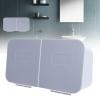 Makeup Organizer, Large Opening Makeup Box, Flip Cover Wall Mounted Cotton Pad Storage Box, Removable Washable Pad Holder with Buckle for Bathroom (White Gray) view 3