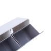 Makeup Organizer, Large Opening Makeup Box, Flip Cover Wall Mounted Cotton Pad Storage Box, Removable Washable Pad Holder with Buckle for Bathroom (White Gray) view 4