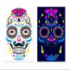1 Pcs Halloween Neon Temporary Tattoos, Skull Flower Designs Glow-in-the-Dark Tattoos for Adults, Waterproof full Face Art Decoration Stickers for Women and Man view 1