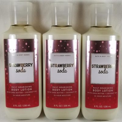 3 STRAWBERRY SODA Shea bath Body Lotion 8 oz