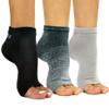 Freetoes Toeless Socks- 3 pairs. 2-Black, 1 Two Tone view 1