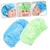 HAPINARY 2pcs Bathing Caps for Women Breathable Shower Hair Bonnet for Sleeping Double Layer Green and Blue for Long Hair view 2