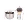 Beatifufu 2pcs Men's Facial Cleaning Kit Nylon Beard Brush Metal Mixing Bowl Beard Cleaner view 3