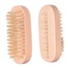 HAKIDZEL 4pcs Double-sided Nail Brush Natural Bristle Nail Cleaning Tools for Manicure and Pedicure for Dust Removal and Art Wood Color view 1