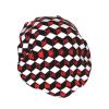 3D Red Checkered Print Double Layers Shower Cap Bathing Shower Caps Ladies Men Shower Caps Salon Home Use view 2