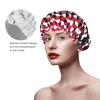 3D Red Checkered Print Double Layers Shower Cap Bathing Shower Caps Ladies Men Shower Caps Salon Home Use view 4