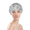 Blue Grace Flora Print Double Layers Shower Cap Bathing Shower Caps Ladies Men Shower Caps Salon Home Use view 3