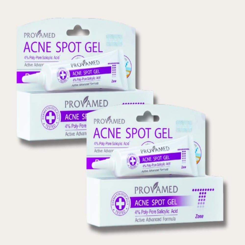 2 Tubes of Provamed Acne Spot Gel-Cystic Acne Pimple Clear Skin Face Care Treatment/Reduces inflammation  cause the skin to dry and collapse quickly  and prevent acne scars.