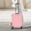CNCEST Trolley Makeup Train Case with 8 LED Light,Professional Cosmetic 24'' Make up Organizer Adjustable Height Studio Rolling Lighted Makeup Vanity Station 3 Shades Light (Pink, 24") view 3