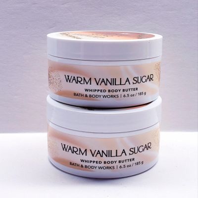2 WARM VANILLA SUGAR Whipped bath Body Butter 6.5 oz