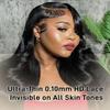 Mlip 13x4 HD Lace Frontal Body Wave, 0.10mm Ultra Thin Invisible Swiss Lace, Skinlike Real HD Lace Melt into Skin Perfectly, Pre-plucked Natural Hairline, Raw Indian Human Hair 20 Inches Natural Color view 2