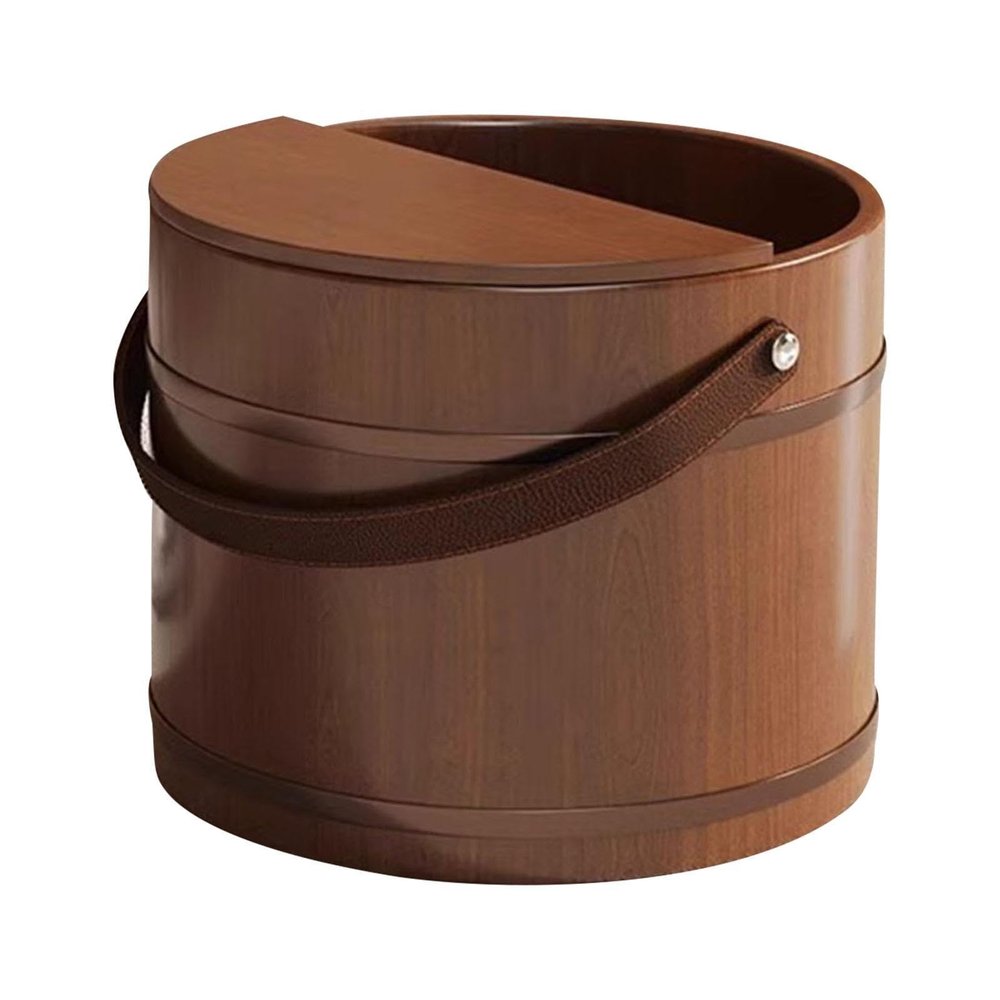 FashionCha Wood Foot Bath Foot Soak Tub with Handle Foot Soaking Bath Basin for Sauna Bathroom, with lid