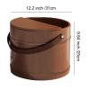 FashionCha Wood Foot Bath Foot Soak Tub with Handle Foot Soaking Bath Basin for Sauna Bathroom, with lid view 2