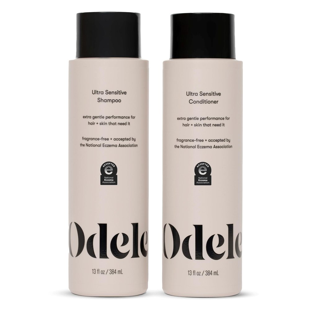 Odele Sulfate-Free Ultra-Sensitive Shampoo & Conditioner Set for Extra Gentle Cleansing and All Hair Types, 13 Fl Oz Each (2-Pack)
