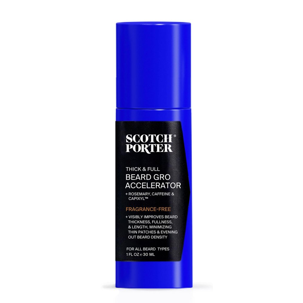 Scotch Porter Thick & Full Beard Gro Accelerator with Capixyl, Caffeine & Rosemary Stimulates & Strengthens Follicles for a Thicker, Fuller Beard 1 oz