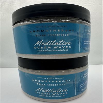 2 Bath & Body Aromatherapy Meditative Ocean Waves Bergamot Cedarwood Scrub