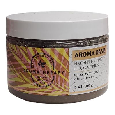 AROMA OASIS-PINEAPPLE LIME EUCALYPTUS Sugar BATH Body Scrub 13 oz