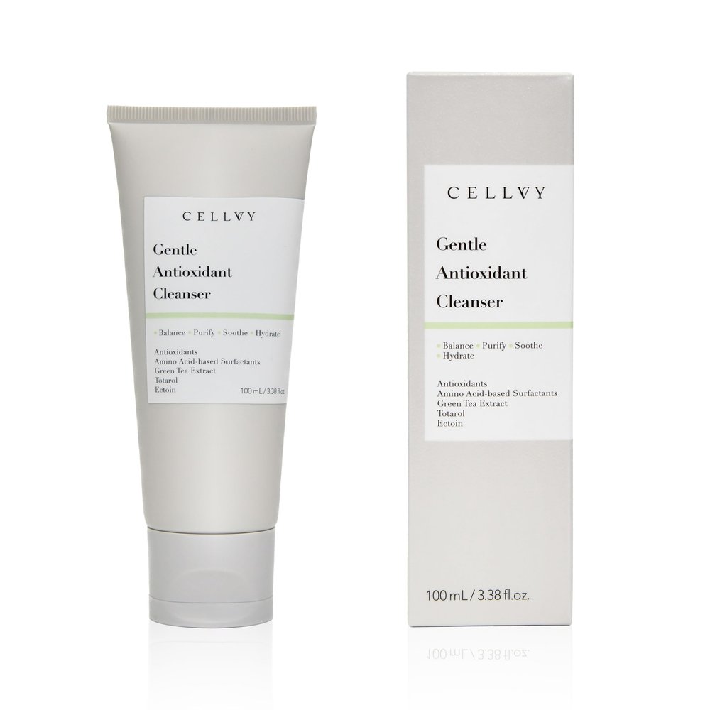 CELLVY Gentle Antioxidant Cleanser, Daily Anti-Aging Hydrating Korean Taiwanese Face Wash, Nourishing, Balancing, and Removes Impurities, Formulated w/Antioxidants & Green Tea Extract