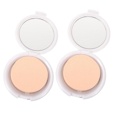 ASAKKURA 2pcs Makeup Foundation Containers Empty Cushion Puff Box for Face Powder Portable Powder Puff Case Mirror Travel-friendly