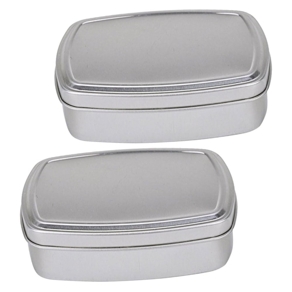 Cabilock 2pcs Aluminum Soap Box Multi-Function Storage Box for Bar Soap Travel Containers Leakproof Home Go