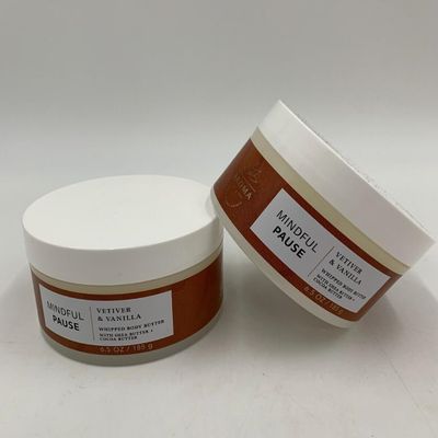 2 Mindful Pause Vetiver & Vanilla Whipped bath & Body Butter 6.5 oz
