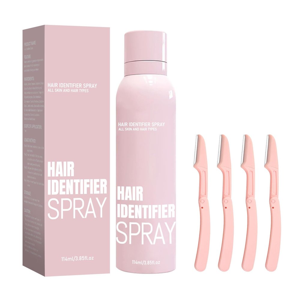 RJPLIST Face Hair Identifier Spray,Hair Identifier Spray for Face Shaving,Hair Identifier Spray for Face Shaving,Moisturizing and Skin Care Dermaplaner Spray,Pink