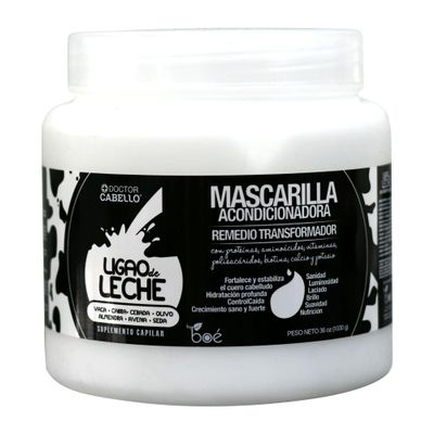 Doctor Cabello Ligao de Leche Hair Mask 36 oz, Deep Conditioning Treatment with Biotin, Collagen & Proteins, Strengthens, Hydrates & Restores Dry or Damaged Hair, Repair Balm for All Hair Types