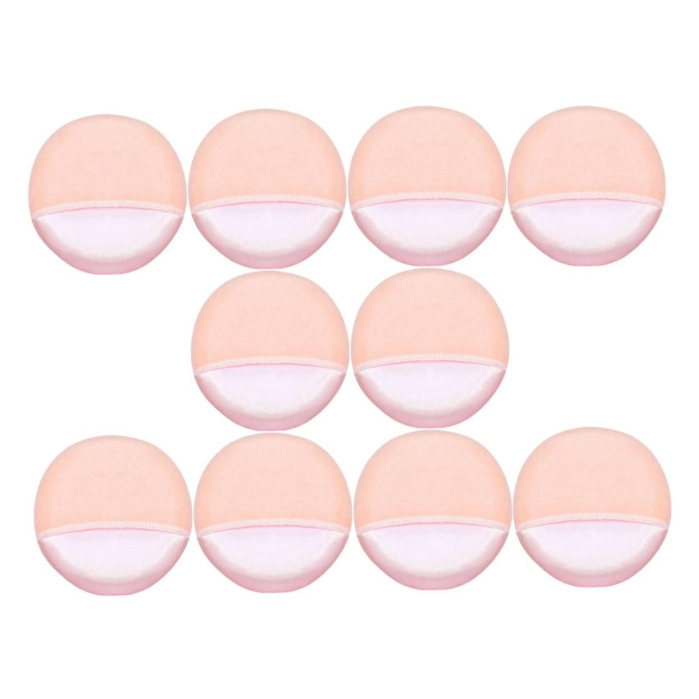 WOONEKY 10pcs Power Puff Makeup Applicators Soft Rounded for Foundation Blusher and Powder for Girls Comfortable Beauty
