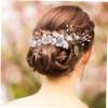 Baluue 4pcs Elegant Leaf Flower Hair Comb Bridal Hair Accessories for Weddings Bridesmaids and Special Occasions and Easy to Wear Flower Headpiece view 4