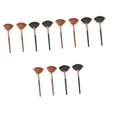 FOMIYES 12pcs Professional Makeup Brush Handle Fan Shape Blusher Powder Brushes for Daily and for Cosmetics Application and Makeup Experimentation