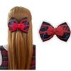 ClassExceed Back to School Large Plaid Hair Bow  Three-Layer Extra Large Bow | Jumbo School Bow for Girls | Available in Multiple Plaids (Navy Red White  Plaid 37) view 1