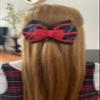 ClassExceed Back to School Large Plaid Hair Bow  Three-Layer Extra Large Bow | Jumbo School Bow for Girls | Available in Multiple Plaids (Navy Red White  Plaid 37) view 4