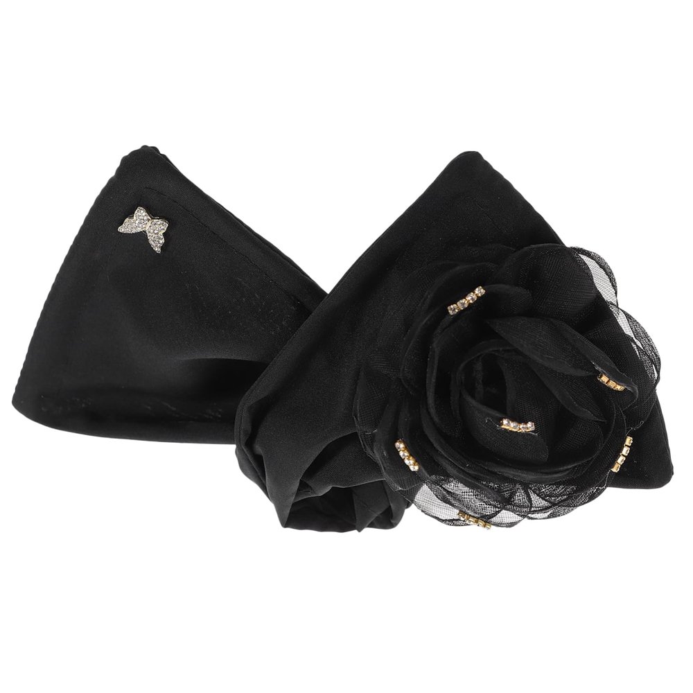 Baluue Women Twisted Bun Shaper Flower Hair Bun Maker for Easy Styling for Sports Casual Outfits Decorative Soft Wire Hair Accessory Classic Black