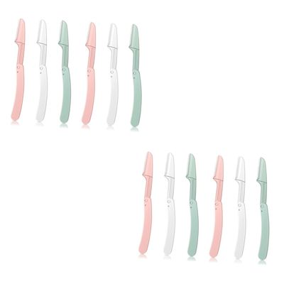 Ipetboom 12pcs Women's Eyebrow Scissors Facial Hair Razor Multipurpose Eyebrow Shaver Portable Trimmer