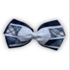 Back to School Large plaid hair bow| Three layer extra large hair bow| Jumbo school plaid bow| Girls hair bow available in multiple plaids (Lt Blue White Navy Plaid76) view 1