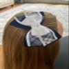 Back to School Large plaid hair bow| Three layer extra large hair bow| Jumbo school plaid bow| Girls hair bow available in multiple plaids (Lt Blue White Navy Plaid76) view 4
