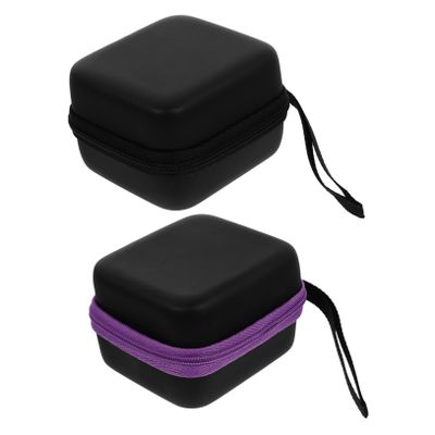FRCOLOR 2pcs Essential Oil Storage Pouches Durable Shockproof Carrying Bags with Flexible Dividers for Bottles Portable Organizer for Aromatherapy Black Purple