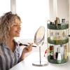 360 Rotating Makeup Organizer, Large-Capacity Skincare Make Up Storage 3 Tier Perfume Organizers Cosmetic Dresser Organizer with Makeup Brush Holder, Fits Bedroom, Bathroom, Vanity Shelf Countertop view 2