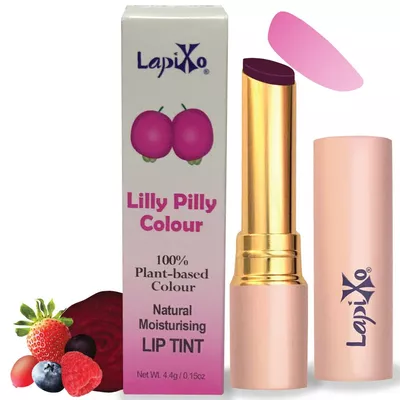 100% Plant-based Color Lip Tint, Unique Formula, Natural + Moisturizing | 2-in-1 | Non-Toxic, All Food Ingredients, Antioxidant-rich, Natural Matte Sheer, Buildable, 4.4g/0.15oz (Lilly Pilly color)