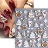 5D Snowman Nail Decals Embossed Flower Crystal Ball Christmas Tree Nail Art Stickers Christmas Nail Stickers 3 Sheets Self-Adhesive Elk Snowflake Santa Claus Nail Decoration for Women Girls DIY Nail view 4