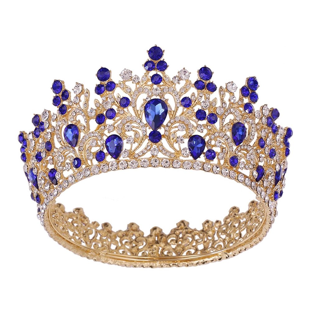 TRUSTTWO Luxurious And Luxurious Crystal Wedding Bridal Ring Tiaras Suitable Fit For Ball Brides, Diadem Hair, Jewelry, Queen Headwear The New(Blue)