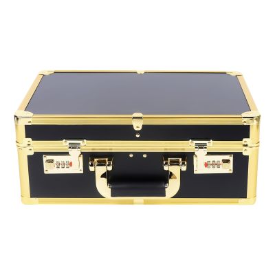 BRICZUNA Barber Carrying Case, Barber Briefcase Tool Box,Barber Cases for Clippers and Supplies, Travel Hair Stylist Tools Storage(Gold)
