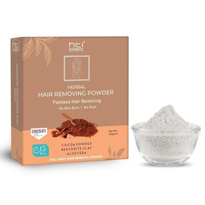 Chocolate Full Body Hair Removal Powder For Leg,10 Minute Painless Herbal Hair Removal Waxing Powder, Easy To Use At Home,Salon Like Results, Effective Hair Removal (100G), Brown