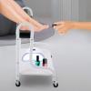 Kreiaoer Beauty Salon Nail Or Foot Bath Spa Portable Trolley, Foot Bath Trolley Cart with Wheel, Cart for Foot Rest Pedicure Manicure Funiture Massage Table Salon Supplies, Footrest Stand (A - Black) view 2